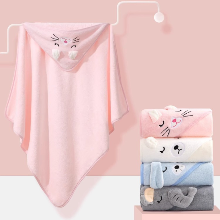 Cartoon%20Baby%20Hooded%20Towel%20Poncho,%20Embroidered%20Cute%20Animal,%20Soft%20Absorbent%20Cape,%20Infant%20Bath%20Wrap,%20Newborn%20Bathrobe%20-%20Image%204