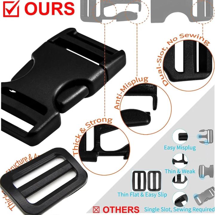 4%20Sets%20Buckles%20for%20Straps,%20Release%20Buckle%20Plastic%20Clip%20Dual%20Adjustable,%20for%20Luggage%20Nylon%20Strap%20Webbing%20Outdoor%20Backpack%20-%20Image%202