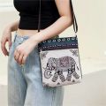 Women Small Canvas Embroidered Phone Shoulder Bag Retro Ethnic Style Travel Outdoor Messenger Crossbody Bag. 