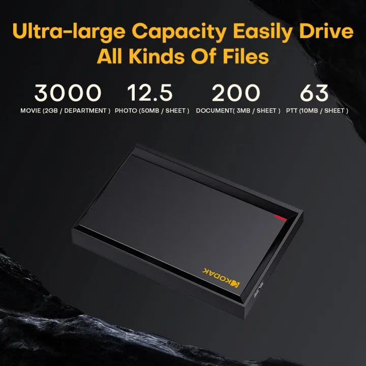 KODAK%202.5inch%20HDD%201TB%20Portable%20SSD%202TB%20Hard%20Drive%205Gbps%20USB3.0%20High%20Speed%20HDD%20for%20PS5%20PS4%20Laptop%20Desktop%20-%20Image%204