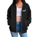 New in Women Tracksuit Trend Printing Hooded Sweatshirts Pants 2Pcs Set Casual Zipper Overcoat Suit Daily Clothing Autumn Winter. 