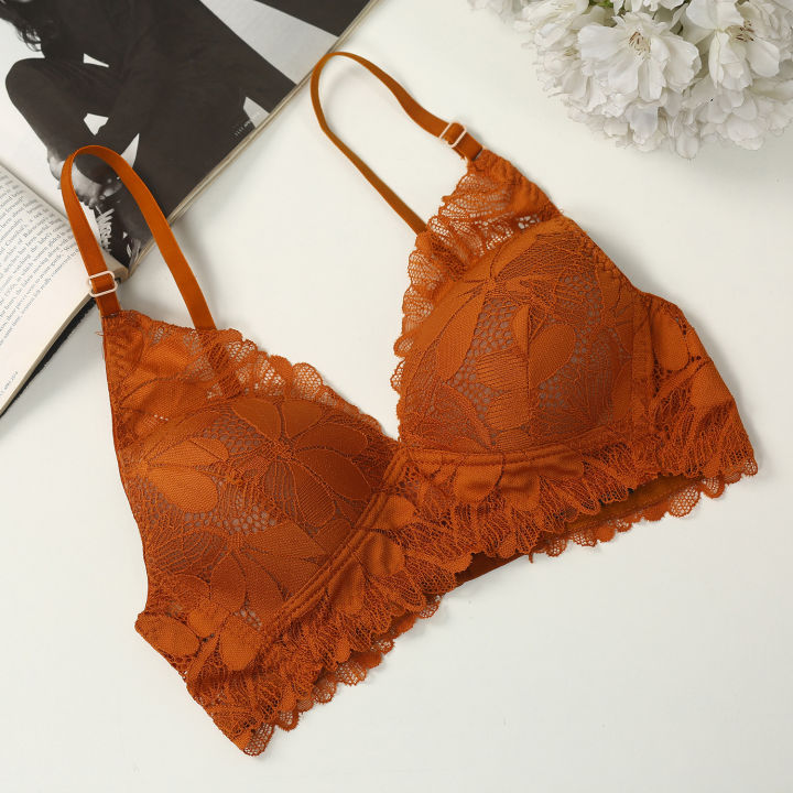 Brown Color Cotton Foam Bra with Wireless For Women