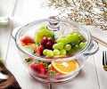 DELISOGA Glass Serving Bowl Glass Bowl with lid Serving Bowls with lid for Rice and Boiling Food 1 later Pack of 1. 