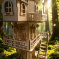 Wooden Treehouse 3D Puzzle Model DIY Construction Kit Creative Treehouse Building Set Home Decor Handcrafted Model. 