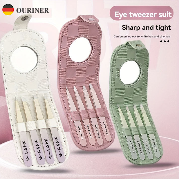 4pcs%20Stainless%20Steel%20Gradient%20Color%20Tweezers%20Set%20-%20Precision%20Curved%20Eyebrow,%20Beard,%20and%20Mustache%20Hair%20Removal%20-%20Comfort%20Grip,%20An%20-%20Image%202