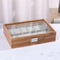 6 10 12Slots Bammboo Wooden Watch Collection Box Case Wrist Watch Storage Case with Glass Top Slot Men Watch Bracket Display Box. 