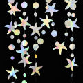 Rainbow Mermaid Garland With Jellyfish, Shell, Starfish And Pearl Paper Streamers For Little Mermaid Theme Birthday Party Decor.