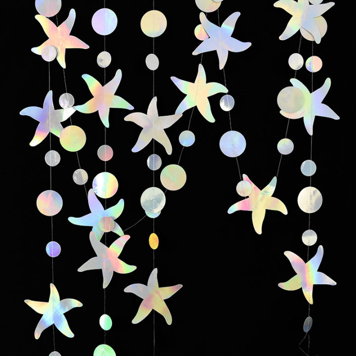 Rainbow%20Mermaid%20Garland%20With%20Jellyfish,%20Shell,%20Starfish%20And%20Pearl%20Paper%20Streamers%20For%20Little%20Mermaid%20Theme%20Birthday%20Party%20Decor%20-%20Image%207