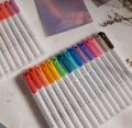 15 pcs dual tip chisel highlighters midliners aesthetic stationary pastel marker highlighter pens. 