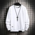 Mens Casual Sweatshirts Hoodie Men Fake Two Pieces Multi Color O-Neck Fashion Harajuku Style Male Sweatshirt 2023 New. 