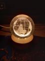 Crystal Light 3D effect | crystal ball lamp | Laser engraved | solar sphare lamp | single color. 