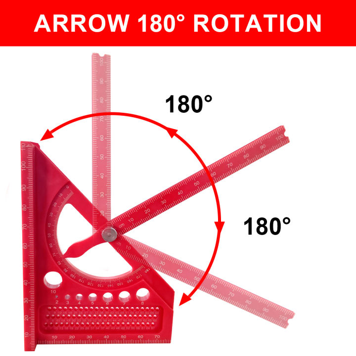 ABS material 3D Adjustable Carpentry Square Protractor With 180 Degree ...