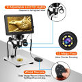 7 Inch 1080P LCD Digital Microscope 50X-1200X Soldering Electronics Microscopes With LED Lights Support PC Computer  tools. 