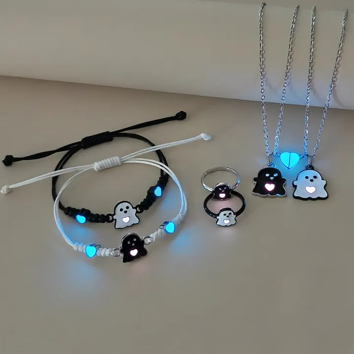 6-Piece%20Set%20Luminous%20Heart%20&%20Cute%20Cartoon%20Elf%20Pendants%20Couple%20Necklace%20Ring%20Bracelet%20Women's%20Fashion%20Jewelry%20Set%20-%20Image%202