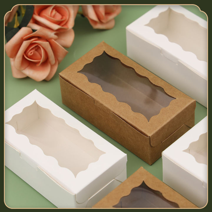20Pcs Cake Carriers, Square Box With Lid, White Bread Box With Window, For Pies, Donuts, Muffins, Chocolates, Weddings, Parties