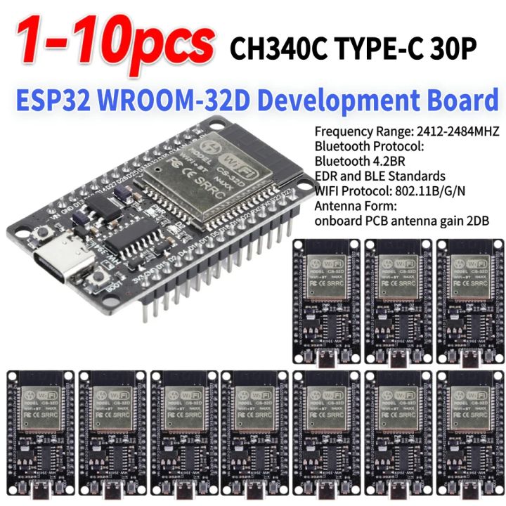1-10PCS ESP32 Development Board TYPE-C CH340C WiFi+Bluetooth Ultra-Low ...