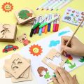 Montessori Kids Toys Drawing Toys Wooden DIY Painting Template Stencils Learning Educational Toys for Children Gift 20pcs. 