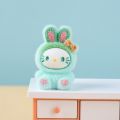 Cute flocked gradient rabbit blind box accessory, trendy toy, blind box, blind bag, keychain, desktop birthday . 