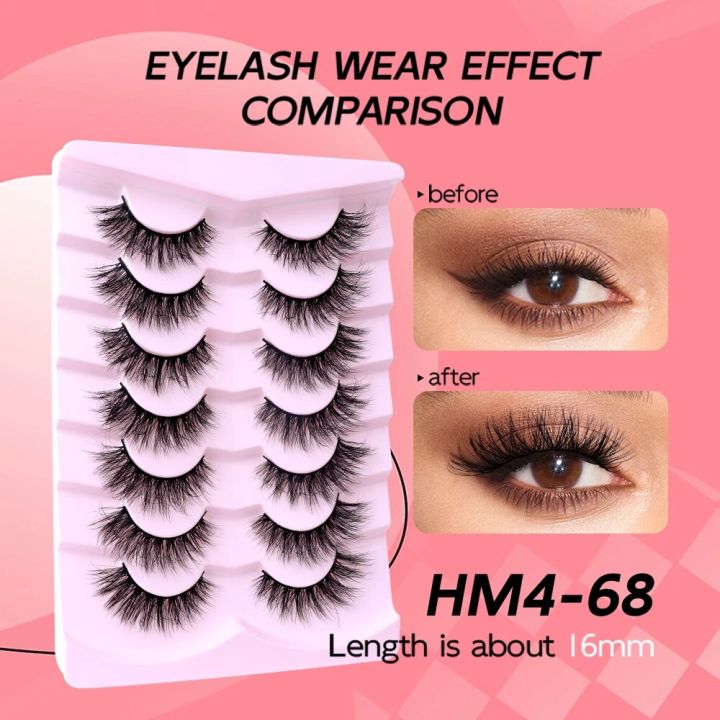 7%20Pairs%20Pack%203D%20Wispy%20Cat%20Eye%20Fake%20Lashes%20Natural%20Fluffy%20Faux%20Mink%20Full%20Strip%20Makeup%20Eyelashes%20That%20Look%20Like%20Extensions%20-%20Image%205