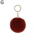 8cm Fluffy Fur Pom Pom Keychains for Women Girls Pompom Pendant   Faux Fur-like Ball Keyring Key Chains Rings Charm Bag Gifts. 