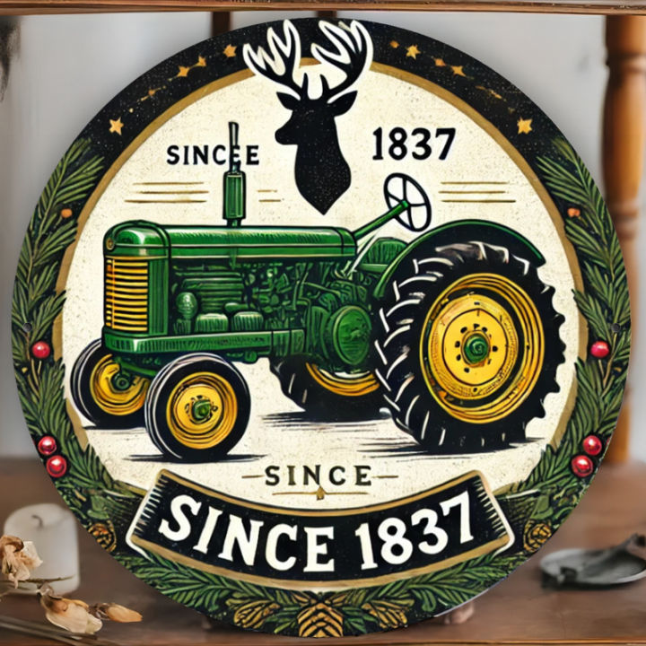 Antique Green Tractor Metal Sign, Wall Hanging Decor, No Electricity ...