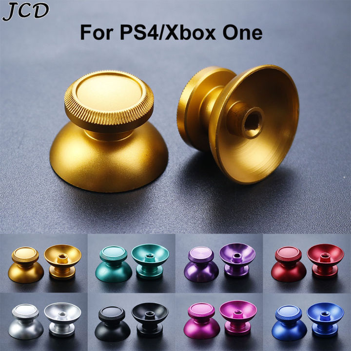 JCD 2pcs Aluminum Metal 3D Analog Joystick Thumb Stick Grip Cap Replacement Buttons For PS4 Slim/Pro/Xbox One Slim Controller