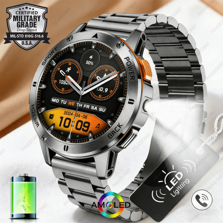 2026 Smart Watch 1.53 Inch Color Screen Sport LED Flashlight Heart Rate Waterproof Fitness Tracker Bluetooth Call Smartwatch Men