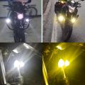 2PCS Universal Motorcycle LED Headlight Projector Lens Dual Color ATV Scooter Driving Lamp Fog Light Auxiliary Spotlight Lamp. 