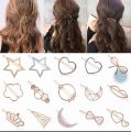 New Fashion Metal Hair Clip Elegant Star Round Barrette for Girls Butterflies SweetHairpins Barrettes Hair Accessories. 