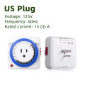 EU/US 24 Hours Timer Switch Timer Plug in Mechanical Grounded Programmable Smart Countdown Loop Switch Socket Auto Power off. 