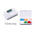 Portable Smart Pill Box Timed Reminders 4/6 Compartments Pill Organizer Electronic Reminder Pill Case with Timer 5-Group Alarm. 