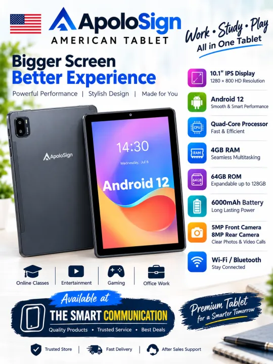 ApoloSign%20American%20Tablet%20A16%2010.1"%20HD%20Android%2012%20Tablet%20-%204GB%20RAM%2064GB%20ROM%20-%206000mAh%20Battery%20-%20Google%20Kids%20Space%20-%205MP+8MP%20Dual%20Camera%20-%20Image%206