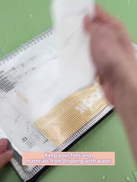 12-Piece Plastic Mesh Zip File Bag, Waterproof and Tear-Resistant File Folder, Multi-Size Zip File Bag for School Office Home Tr