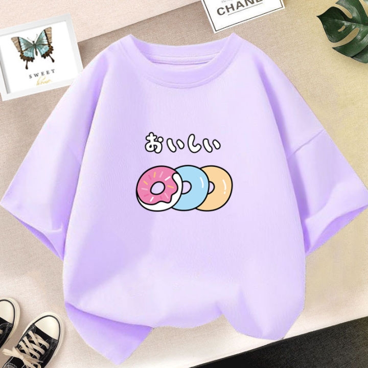 Girls%20Strawberry%20Print%20Short%20Sleeved%20T%20Shirt%20Summer%20Kids%20Cotton%20Loose%20T-shirts%20Harajuku%20Kawaii%20Doughnut%20Tops%20-%20Image%204