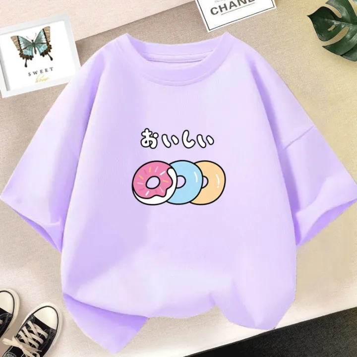 Girls%20Strawberry%20Print%20Short%20Sleeved%20T%20Shirt%20Summer%20Kids%20Cotton%20Loose%20T-shirts%20Harajuku%20Kawaii%20Doughnut%20Tops%20-%20Image%204
