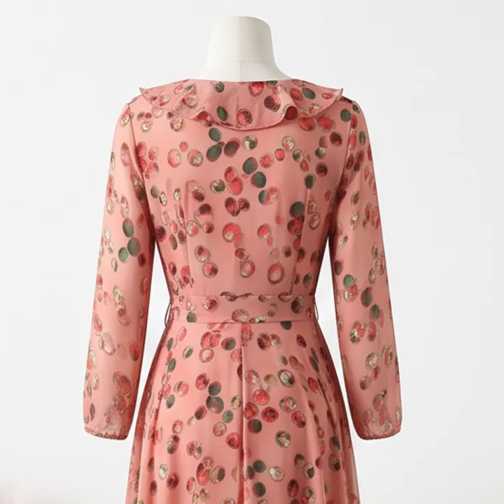New%20Women's%20Attractive%20Stylish%20Dot%20Print%20Premium%20Quality%20One%20Piece%20Long%20Kurti%203D%20Screen%20Print%20-%20Image%204