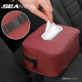 SEAMETAL Car Tissue Holder Back Seat/Arm Rest Zipper Tissue Case Adjutsable Strap Universal Auto Napkin Holder Storage Organizer. 