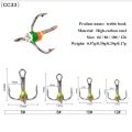 5Pcs Fishing Hook Winter Ice Fishing Hook Three-jaw Hook With Rhinestones High Carbon Steel Tackle Tool 6# 8# 10# 12#〔CC33〕. 