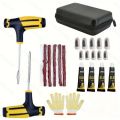 Portable Car Tire Puncture Repair Kit T-Handle Tools Glue Strips Universal for Truck Motorcycle RV Roadside Safety. 
