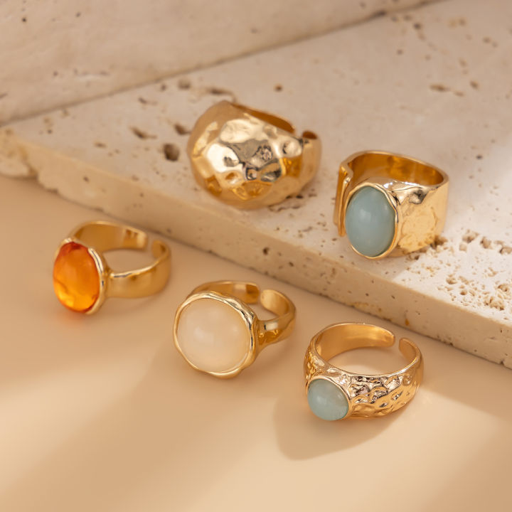 Ingemark%205Pcs/Set%20Retro%20Gold%20Color%20Irregular%20Metal%20Ring%20for%20Women%20Bohemian%20Open%20Adjustable%20Wide%20Ring%20Aesthetic%20Y2K%20Jewelry%20%20-%20Image%206