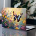 2pcs Artistic Butterfly and Flower Laptop Skin - PVC Burn, Waterproof and Scratch Resistant, Suitable for Laptop Computers.