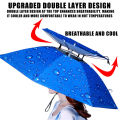 Rain Umbrella Hat Foldable Sun Shade Waterproof Fishing Headwear Cap Beach Head Hats Double-Layer UV Protection Sunscreen.