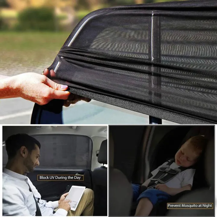 2pcs%20Car%20Rear%20Side%20Window%20Sunshade%20UV%20Protect%20Shield%20Mesh%20Prevent%20Mosquito%20Sunshine%20Privacy%20Protection%20Foldable%20Curtain%20-%20Image%206