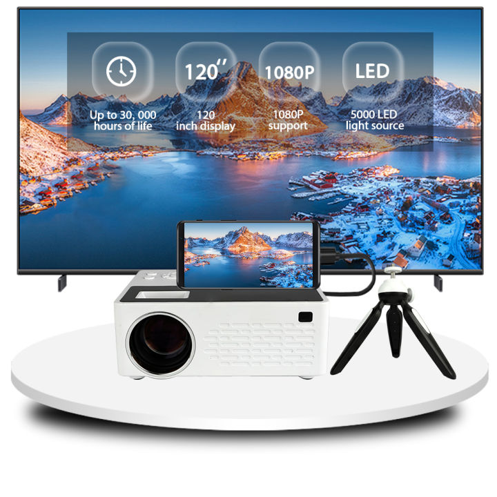 Besus J12C Pro Mini Portable Projector, 1080P Full HD, connects to your ...