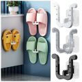 U-shaped Slipper Rack Wall Mounted Perforated Toilet Drainage Storage Rack Bathroom Wall Storage Sandal Rack Bathroom. 