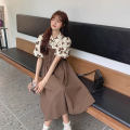Ready to ship Korean fashion casual short sleeve cute girl dress. 