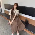 Ready to ship Korean fashion casual short sleeve cute girl dress. 