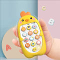 Children's cute chicken music mobile phone electric toy analog phone baby puzzle early education story machine. 