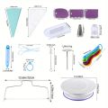 137Piece Ultimate Cake Decorating Kit with Turntable - Stainless Steel Piping Tips, Cupcake & Baking Tools for Creative Desserts.