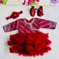 KidsSansar - Baby Girl Rice Feeding Pasni Dress Ceremony Dress. 